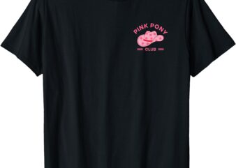 Retro Pink Boots Cowgirl Western Pony Club 2 Sided T-Shirt