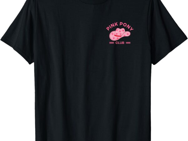 Retro pink boots cowgirl western pony club 2 sided t-shirt