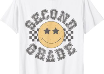 Retro Second Grade Smile Face Back To School Teacher Student T-Shirt