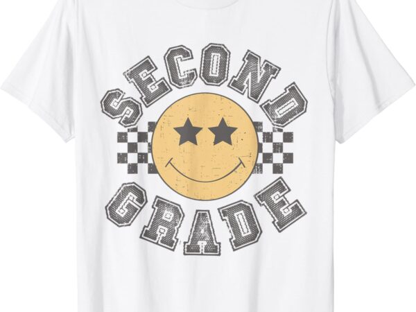 Retro second grade smile face back to school teacher student t-shirt