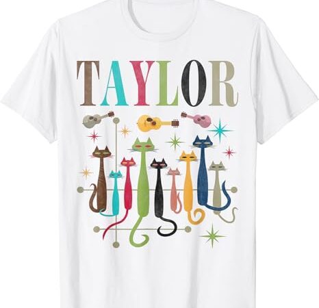 Retro taylor vintage mid-century look taylor cats 50s 60s t-shirt