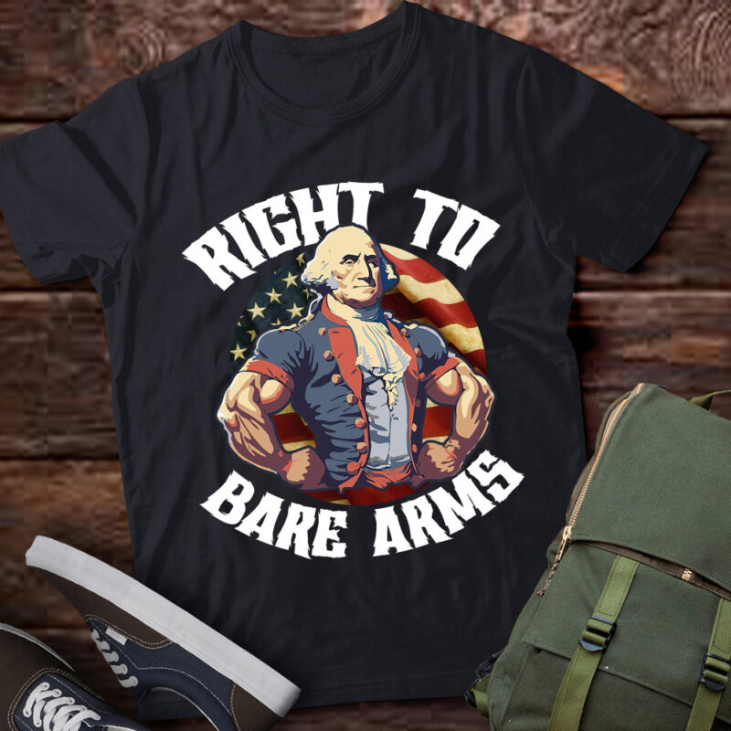 Right To Bare Arms Funny Gym George Washington lts-d