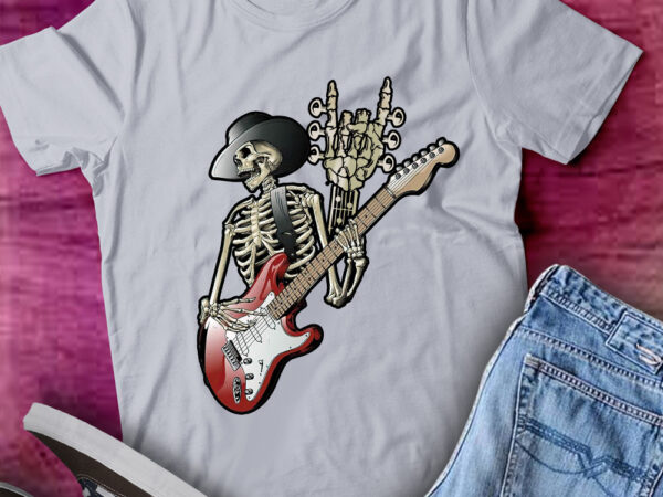 Rock on skeleton guitarist funny rock and roll guitar gift lts-d t shirt design online