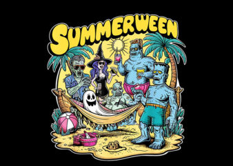 Happy Summerween PNG, Summer Halloween Holiday Beach Vibes Spooky PNG graphic t shirt