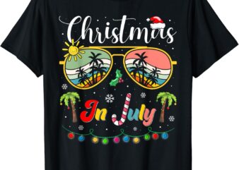 Santa Claus Sunglasses Beach Christmas in July Men Women Kid T-Shirt