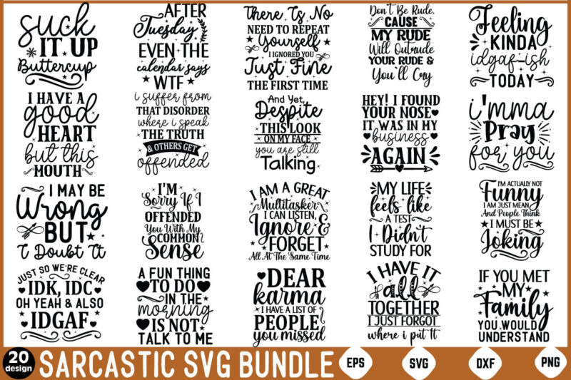 Sarcastic Svg Bundle, Funny Quotes SVG, Mug SVG Sarcastic