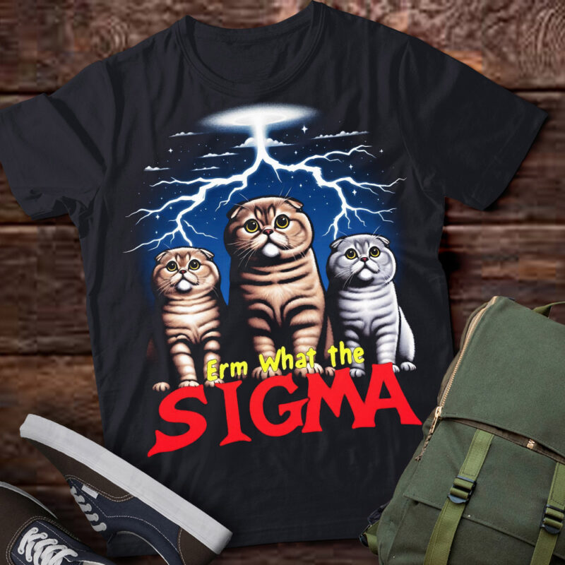 LT-P2.1 Funny Erm The Sigma Ironic Meme Quote Scottish Fold Cats