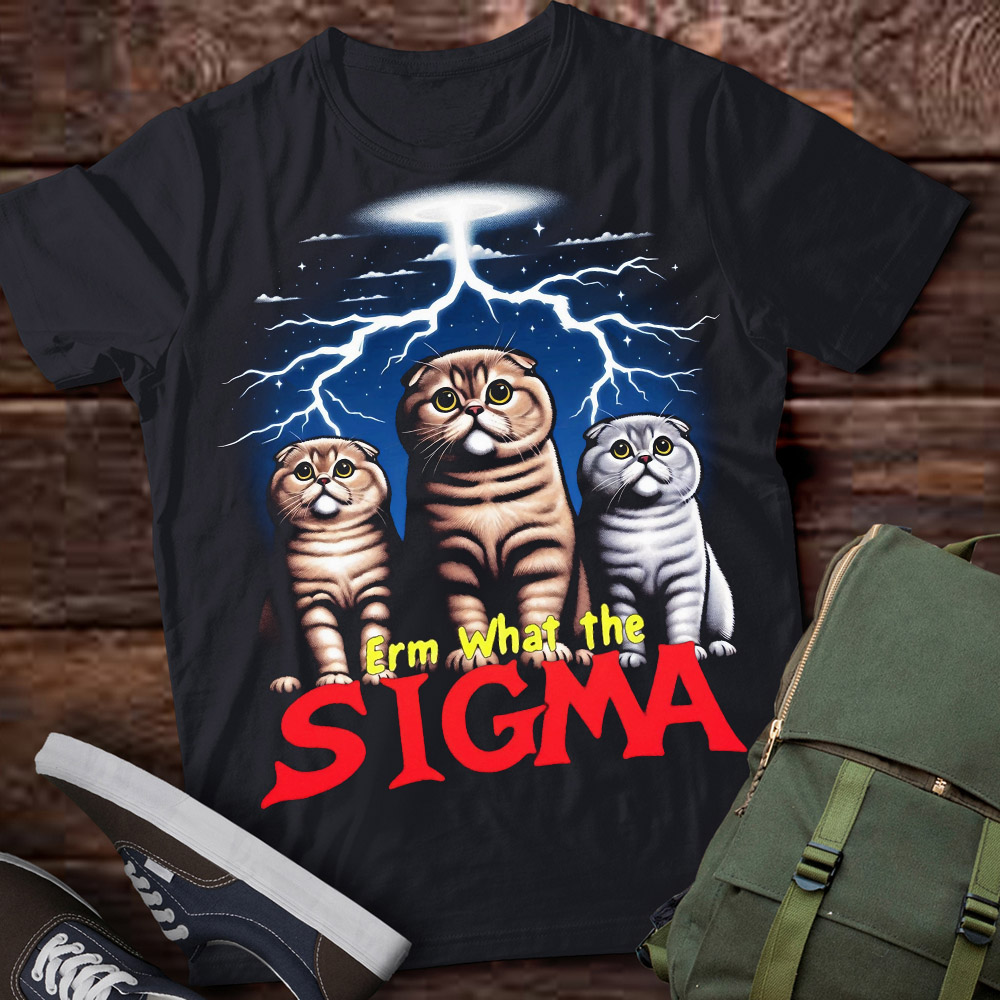 LT-P2.1 Funny Erm The Sigma Ironic Meme Quote Scottish Fold Cats - Buy ...