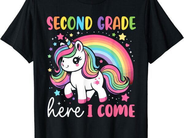 Second grade here i come unicorn girls kids back to school t-shirt