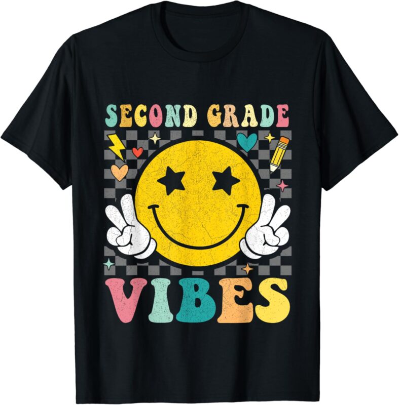 Second Grade Vibes Shirt Back to School Teacher Kids T-Shirt - Buy t ...