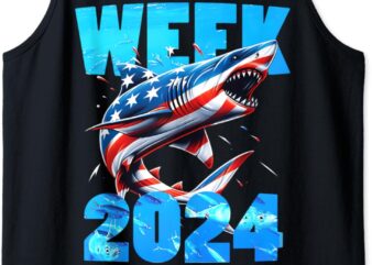 Shark 2024 Week Passion For Shark USA America Flag Tank Top