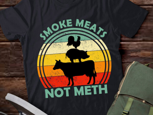 Smoke meats not meth funny barbeque cooking grilling lts-d t shirt template vector