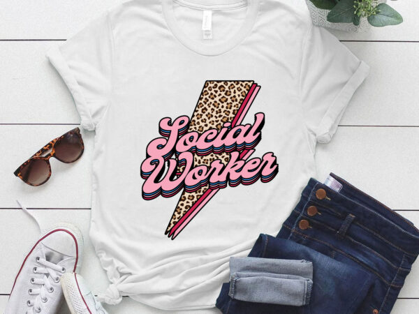 Social worker social work life coworker leopard gift lts-d t shirt template vector