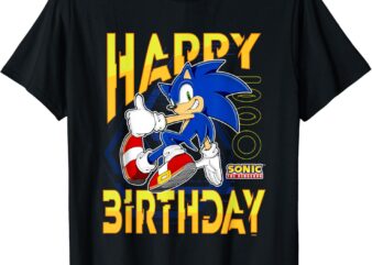 Sonic The Hedgehog Birthday Happy Birthday Thumbs Up Logo T-Shirt