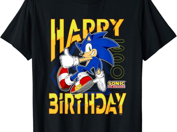 Sonic the hedgehog birthday happy birthday thumbs up logo t-shirt