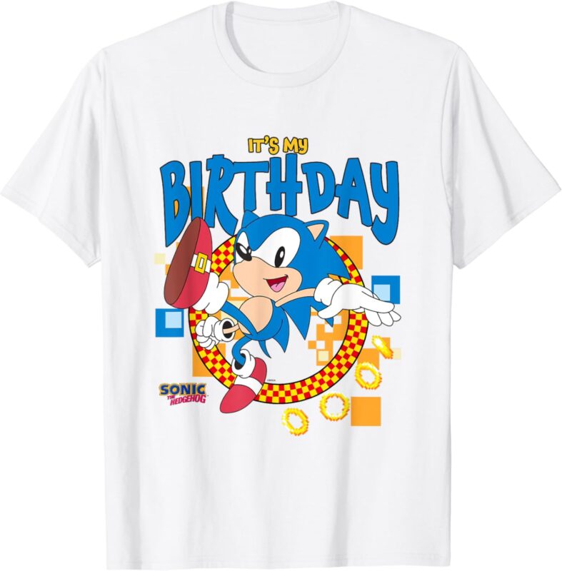 Sonic The Hedgehog Birthday It’s My Birthday Cheering Sonic T-Shirt