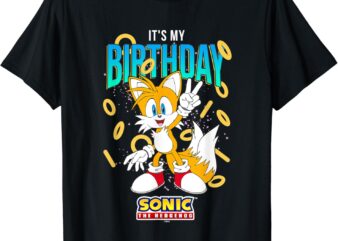 Sonic The Hedgehog Birthday It’s My Birthday Tails Rings T-Shirt