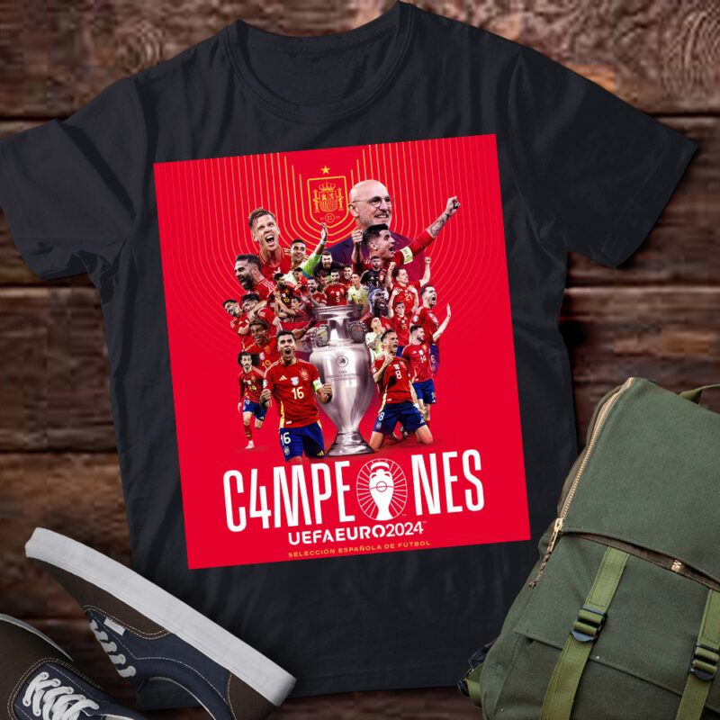 LT 6- UEFA Euro Spain Football Team Champions 2024 Celebration T-Shirt PNG FILE