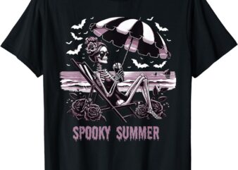 Spooky Summer Skeleton Halloween Summer Vibes Spooky Season T-Shirt