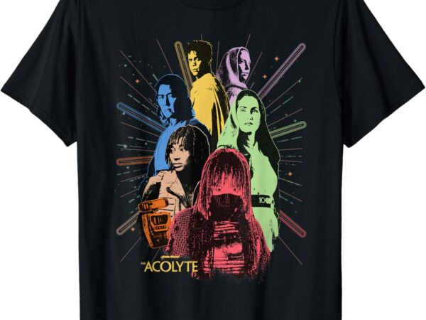 Star wars the acolyte disney+ retro color block characters t-shirt