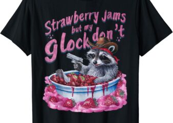 Strawberry Jams But My Dont Funny Raccoon T-shirt