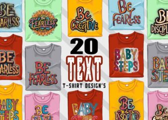 Typographic t-shirt design bundle with 20 png & jpeg designs – download instantly inspirational T-shirt Design