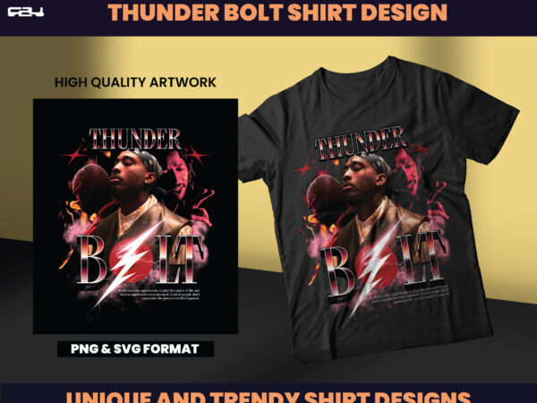 Thunder bolt shirt design, streetwear designs, aesthetic design, shirt designs, graphics shirt, bootleg design, dtf, dtg