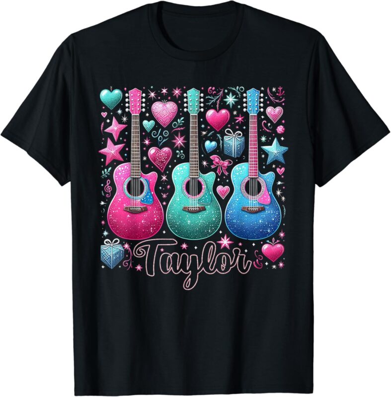 Taylor First Name Personalized Groovy 80’s Pink Retro T-Shirt