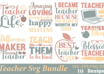 Teacher T-shirt Bundle Teacher Svg Bundle