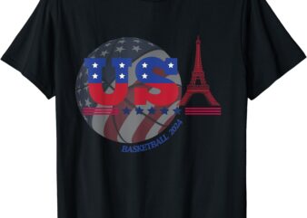 Team USA 2024 _ Paris Sport Games Basketball Basket Ball T-Shirt