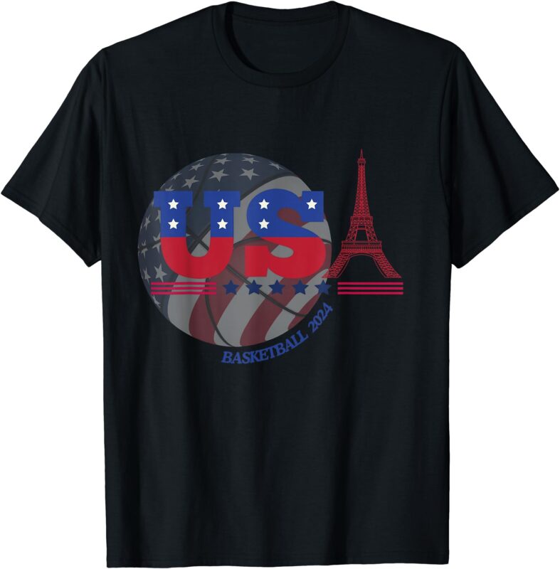 Team USA 2024 _ Paris Sport Games Basketball Basket Ball T-Shirt