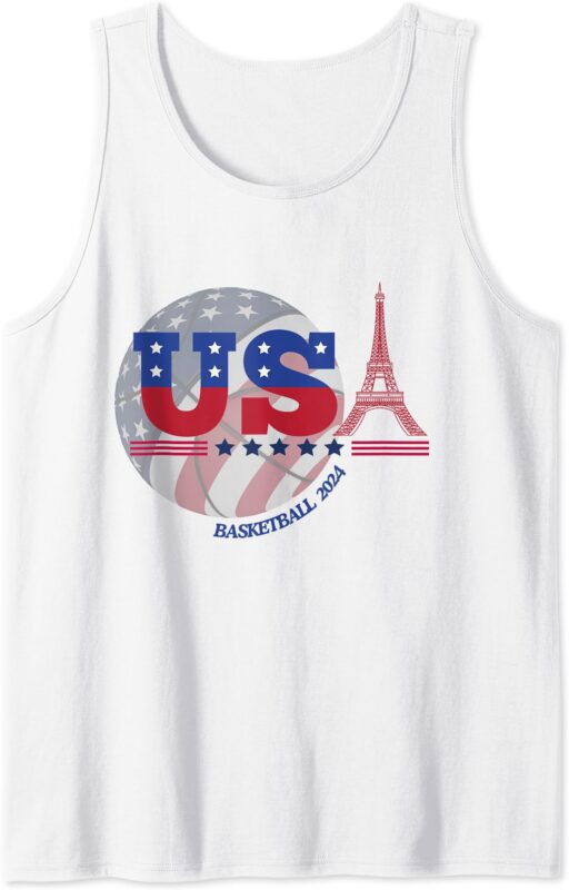 Team USA 2024 _ Paris Sport Games Basketball Basket Ball Tank Top