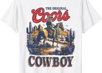 The Original Coors Cowboy Western Country Cowhide Riding T-Shirt