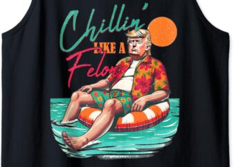 The fun and bold design features Trump in a relaxed pose, creating a unique summer statement piece