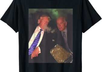 Trump And Biden Smoking Weed , Funny Politics T-shirt