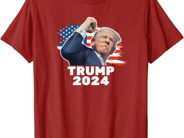 Trump fist bump 2024 president red t-shirt