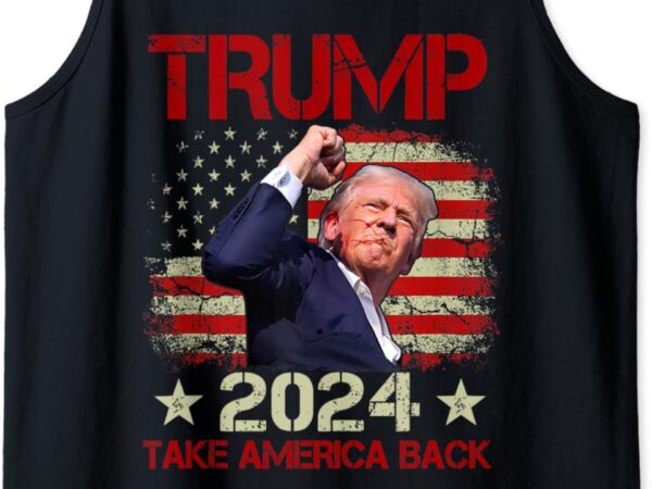 Trump fist pump shot at trump 2024 trump survives rally tank top t shirt designs for sale