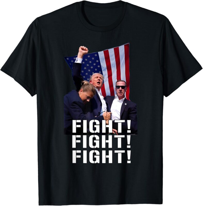 Trump Fist Pumped Fight Pray For Trump America T-Shirt PNG FILE