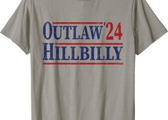 Trump Vance 2024 Outlaw Hillbilly US Flag Vintage T-Shirt