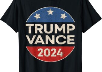 Trump Vance 2024 Retro Button Vice President VP Election T-Shirt