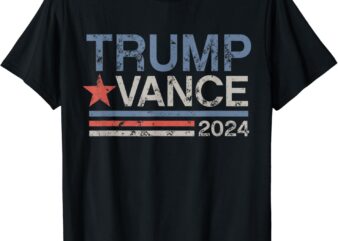 Trump Vance 2024 Retro Stripe Trump JD Vance T-Shirt