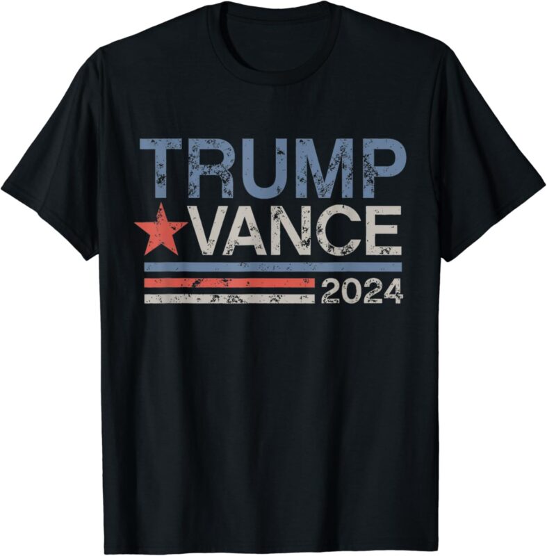 Trump Vance 2024 Retro Stripe Trump JD Vance T-Shirt