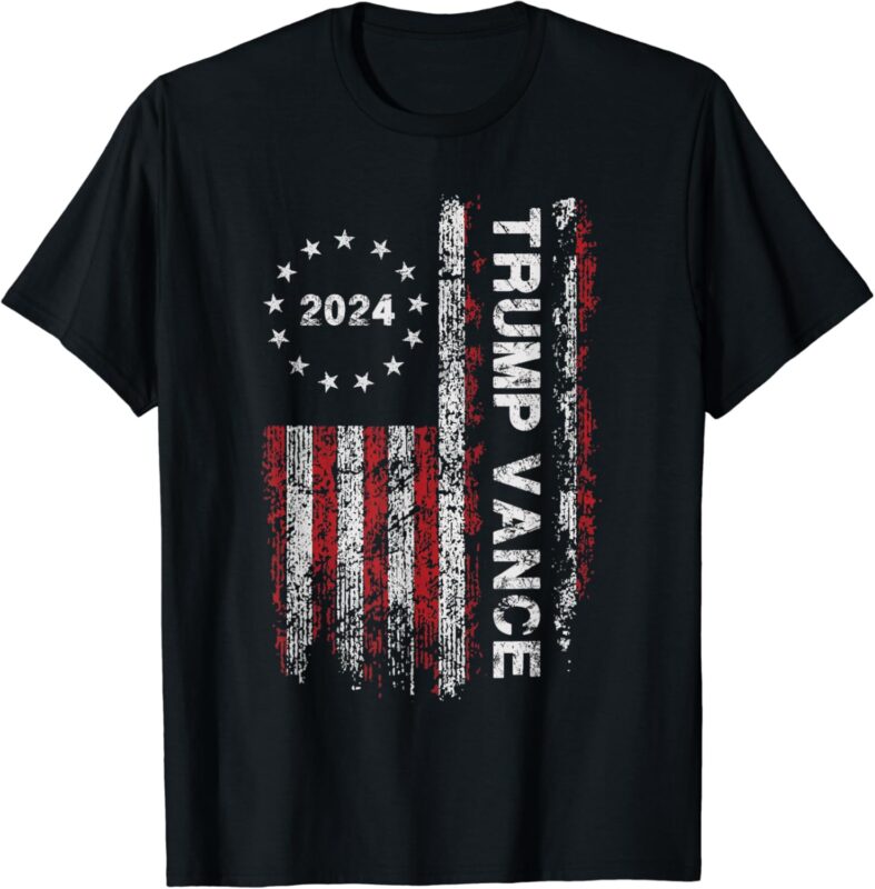 Trump Vance 2024 US Flag Vintage – Election President 2024 T-Shirt