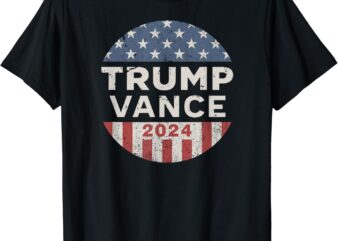 Trump Vance 2024 Vintage Button USA T-Shirt