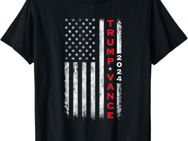 Trump vance 2024 vintage subdued vertical flag t-shirt