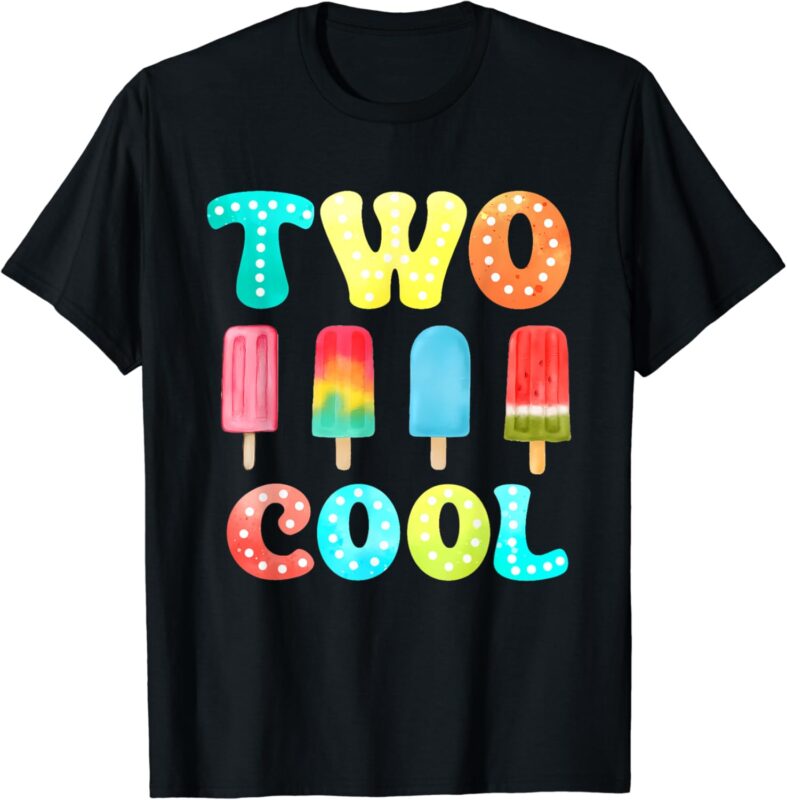 Two Cool 2Nd Birthday Popsicle 2 Year Old Boy Second Bday T-Shirt