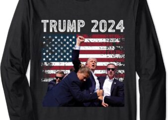 US Flag Donald Trump Election Rally Shooting 2024 Long Sleeve T-Shirt