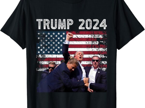 Us flag donald trump election rally shooting 2024 t-shirt