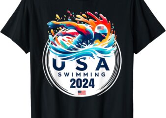 USA 2024 United States American Sport 2024 Swimming T-Shirt