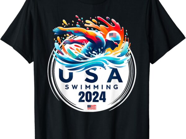 Usa 2024 united states american sport 2024 swimming t-shirt